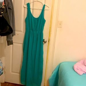 Charming Charlie beautiful long teal dress
